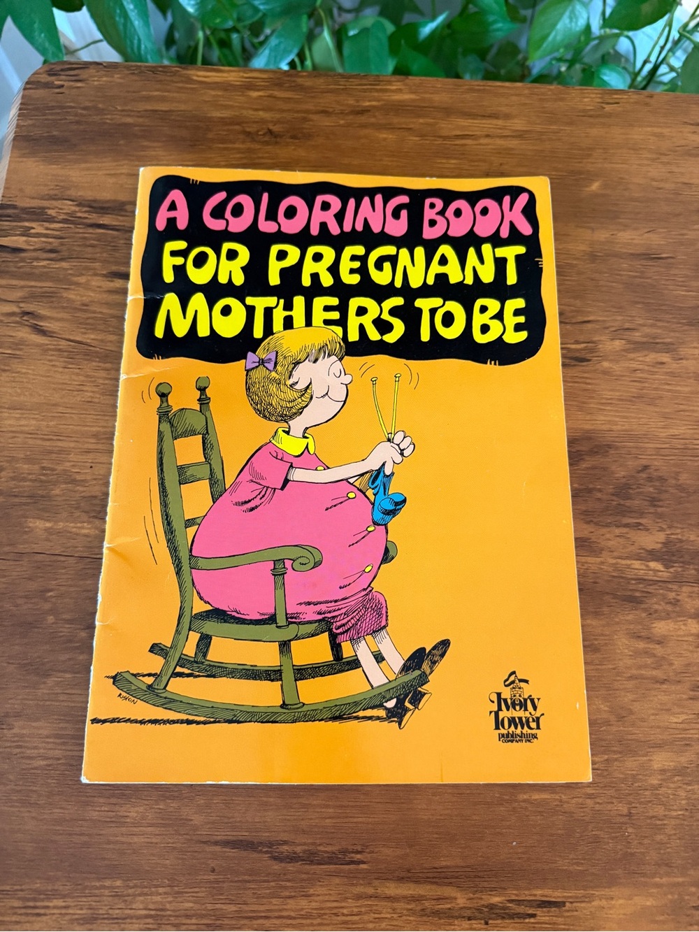 Pink & Yellow Coloring Book for Pregnant Mothers to Be vintage ivory tower